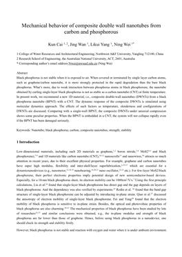 Mechanical Behavior of Composite Double Wall Nanotubes from Carbon and Phosphorous