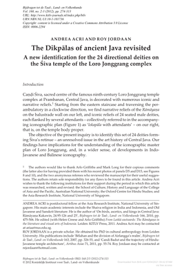 The Dikpālas of Ancient Java Revisited a New Identification for the 24 Directional Deities on the Śiva Temple of the Loro Jonggrang Complex