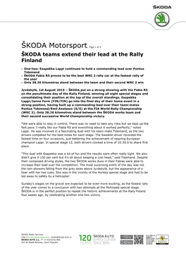 ŠKODA Motorsport, Page 1 of 4