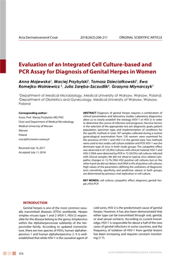 Evaluation of an Integrated Cell Culture-Based and PCR Assay for Diagnosis of Genital Herpes in Women