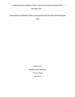 Understanding the Metabolic Profile of Lipopolysaccharide Activated SIM-A9 1