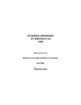 SUMMER SHOWERS in BRINDAVAN 1996 on the Ramayana