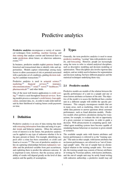 Predictive Analytics