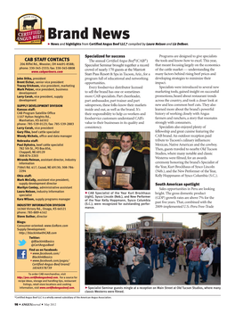 Brand News @ News and Highlights from Certified Angus Beef LLC,*Compiled by Laura Nelson and Liz Deboer