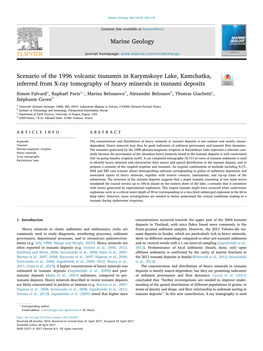 Scenario of the 1996 Volcanic Tsunamis in Karymskoye Lake, Kamchatka, T Inferred from X-Ray Tomography of Heavy Minerals in Tsunami Deposits