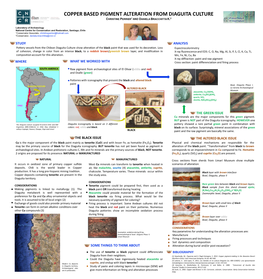 Copper Based Pigment Alteration from Diaguita Culture Christine Perrier1 and Daniela Bracchitta K.2