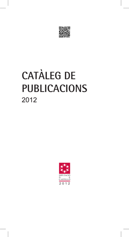 Catàleg De Publicacions 2012