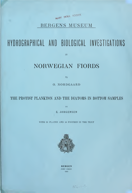 Nordgaard 1905 Bottom Life [Hydrogr. Biol. Investig. Norwegien