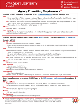 Agency Formatting Requirements*