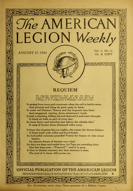 The American Legion Weekly [Volume 2, No. 31 (August 27, 1920)]