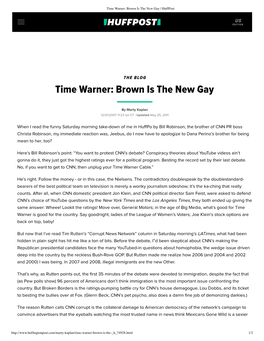 Time Warner: Brown Is the New Gay | Huffpost