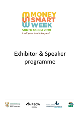 Exhibitor & Speaker Programme