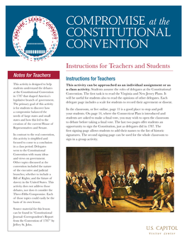 COMPROMISE at the CONSTITUTIONAL CONVENTION Major Problems 1