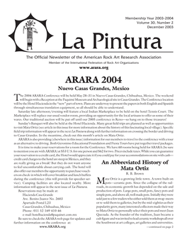 ARARA 2004 Nuevo Casas Grandes, Mexico He 2004 ARARA Conference Will Be Held May 28–31 in Nuevo Casas Grandes, Chihuahua, Mexico