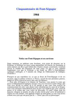 Cinquantenaire De Font-Ségugne 1904