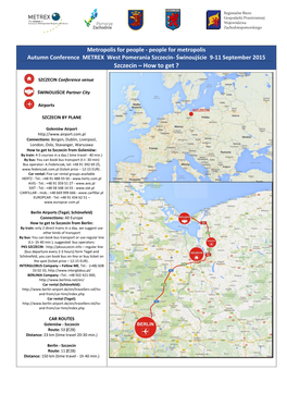 METREX West Pomerania Szczecin Conference Travel and Hotels