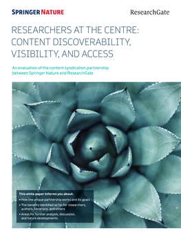 Researchers at the Centre: Content Discoverability, Visibility, and Access