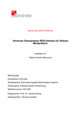 Universal Teleoperation ROS Interface for Robotic Manipulators