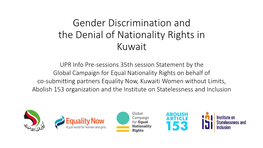Gender Discrimination in the Nationality Law of Brunei And