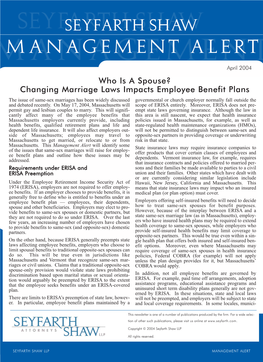 Who Is a Spouse? Changing Marriage Laws Impacts Employee Benefit