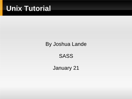 Unix Tutorial