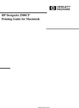 HP Designjet 2500CP Printing Guide for Macintosh, C4704-90091