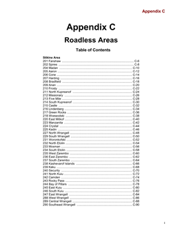 Appendix C Roadless Areas