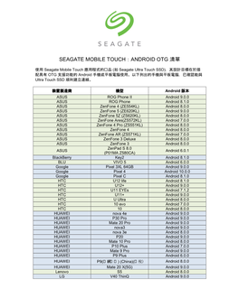 Seagate Mobile Touch：Android Otg 清單