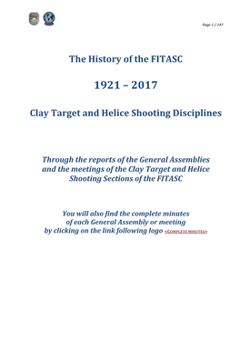 The History of the FITASC Clay Target and Helice Shooting Disciplines