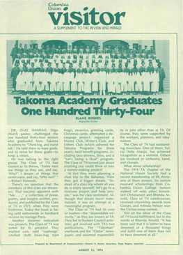 Takoma Academy Graduates One Hundred Thirty-Four ELAN E ROGERS Associate Editor