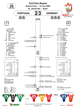 Full-Time Report PORTUGAL GERMANY