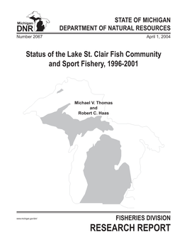 Research Report Michigan Department of Natural Resources Fisheries Division