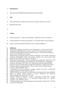 2 Title 3 Priors and Posteriors in Bayesian Timing of Divergence