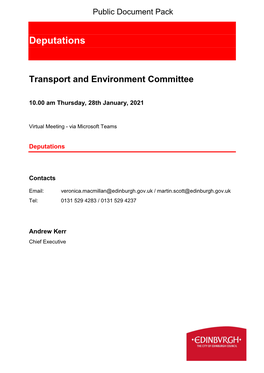 (Public Pack)Deputations Agenda Supplement for Transport And