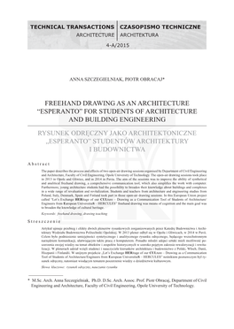 Freehand Drawing As an Architecture “Esperanto” for Students of Architecture and Building Engineering