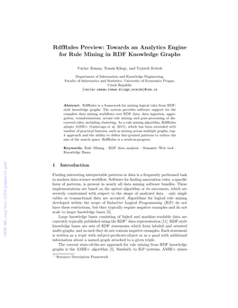 Towards an Analytics Engine for Rule Mining in RDF Knowledge Graphs