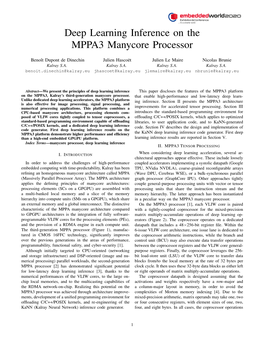 Deep Learning Inference on the MPPA3 Manycore Processor