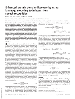 Enhanced Protein Domain Discovery by Using Language Modeling Techniques from Speech Recognition