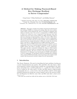 A Method for Making Password-Based Key Exchange Resilient to Server Compromise?