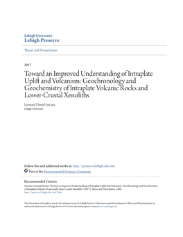 Toward an Improved Understanding of Intraplate Uplift and Volcanism: Geochronology and Geochemistry of Intraplate Volcanic Rocks and Lower-Crustal Xenoliths