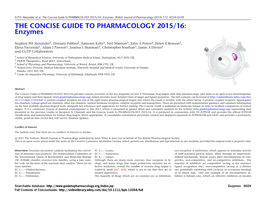 The Concise Guide to PHARMACOLOGY 2015/16: Enzymes
