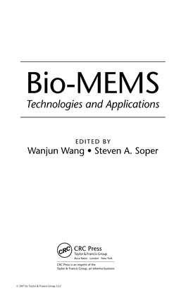 Bio-MEMS Technologies and Applications