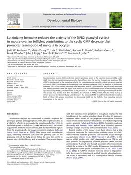 Luteinizing Hormone Reduces the Activity of the NPR2 Guanylyl