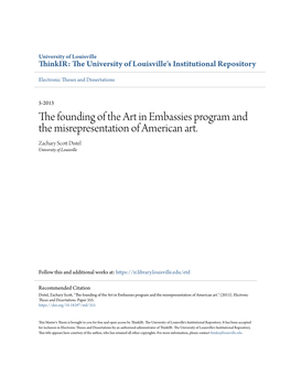 The Founding of the Art in Embassies Program and the Misrepresentation of American Art