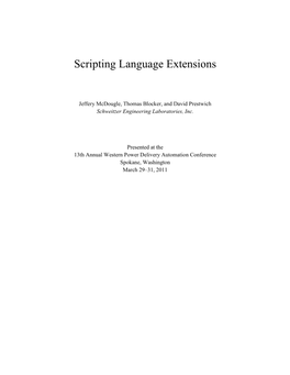 Scripting Language Extensions