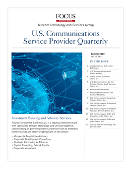 U.S. Communications Service Provider Quarterly