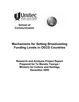 Mechanisms for Setting Broadcasting Funding Levels in OECD Countries