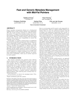 Fast and Generic Metadata Management with Mid-Fat Pointers