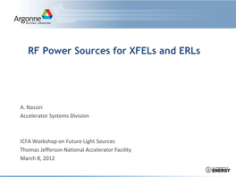 RF Power Sources for Xfels and Erls