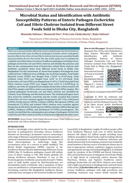 Microbial Status and Identification with Antibiotic Susceptibility Patterns Of